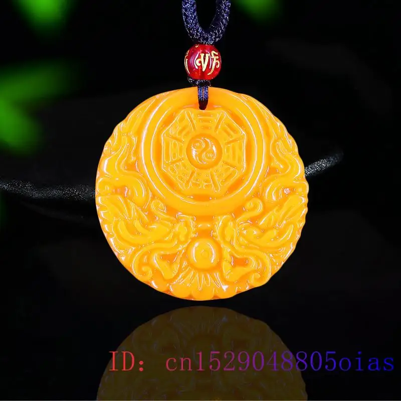 Women Accessories To Gift - Żółty Jade wisiorek w kształcie smoka