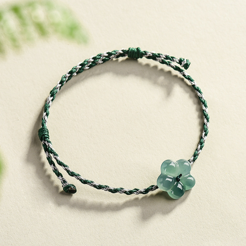 Women Accessories To Gift - Bransoletka z jadeitu birmańskiego w kształcie