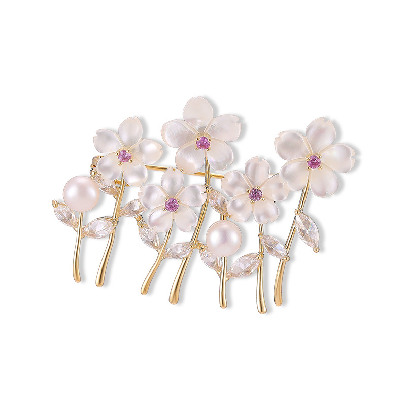 OKILY Elegancka biała broszka  – Women Accessories Bouquet recenzja i cena