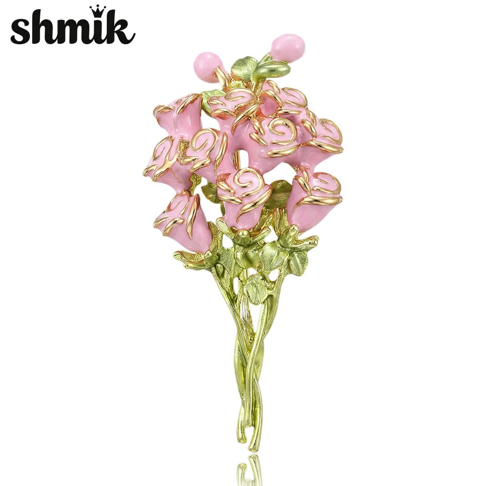 Różowe emaliowane broszki w ks – Women Accessories Bouquet recenzja i cena