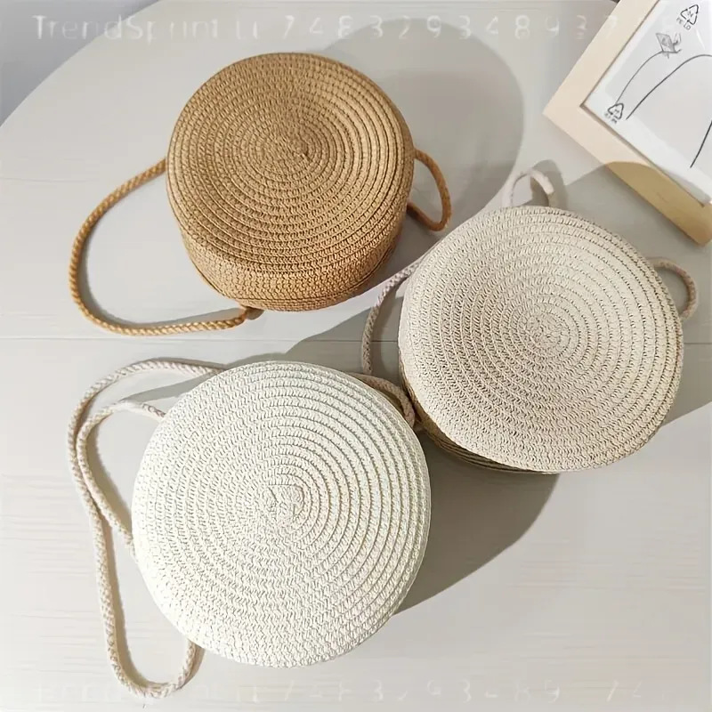 Okrągła tkana torba na ramię z – Women Accessories Bag recenzja i cena