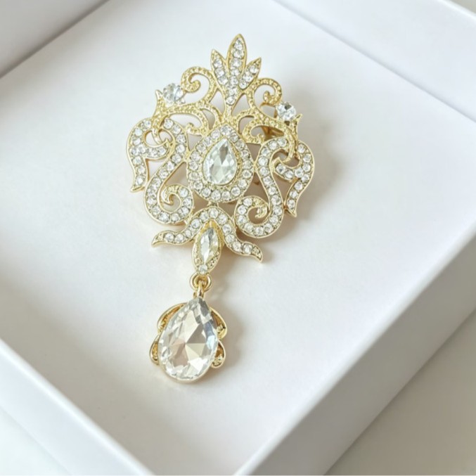 Luksusowa broszka w kolorze zł – Women Accessories Bouquet recenzja i cena